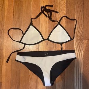 White triangle bathing suit